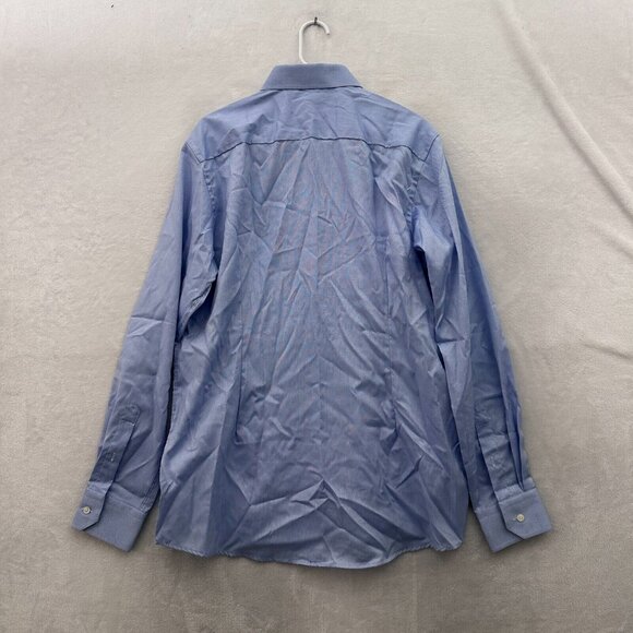 Eton Dress Shirt Mens 44 17.5 Blue Contemporary Business Casual Button Up - Picture 7 of 8